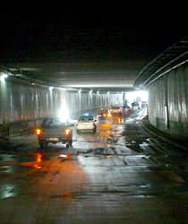 Apedrean bus en Ruta 5 Norte